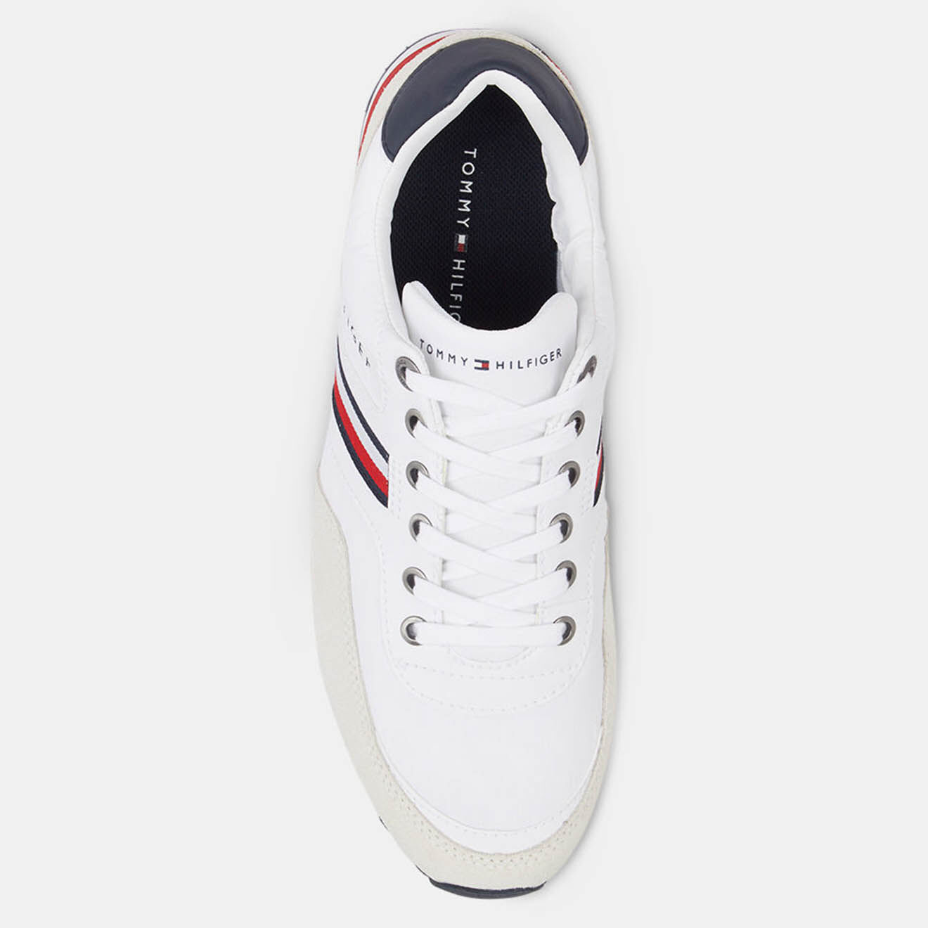 Tommy Hilfiger Baskets en Cuir Runner Iconic Material Mix blanches