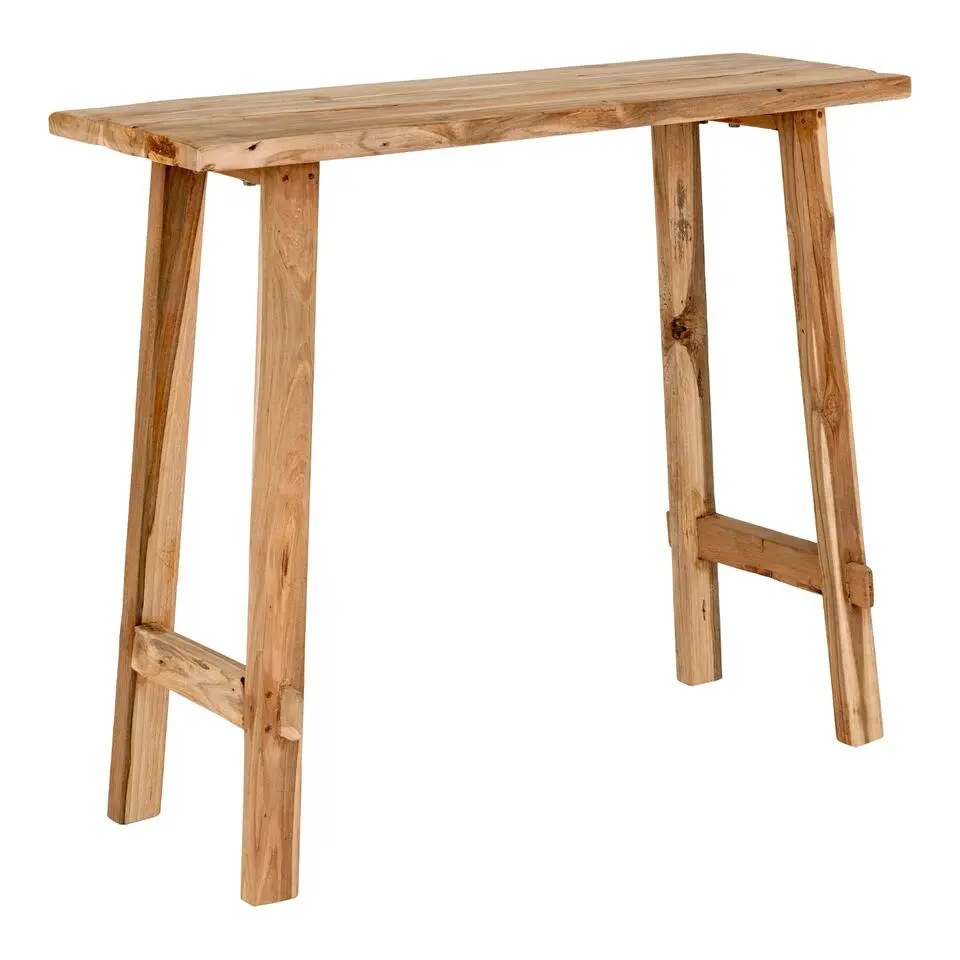 Sidetable Teakhout Naturel - 90x30x80cm - Landelijke Stijl