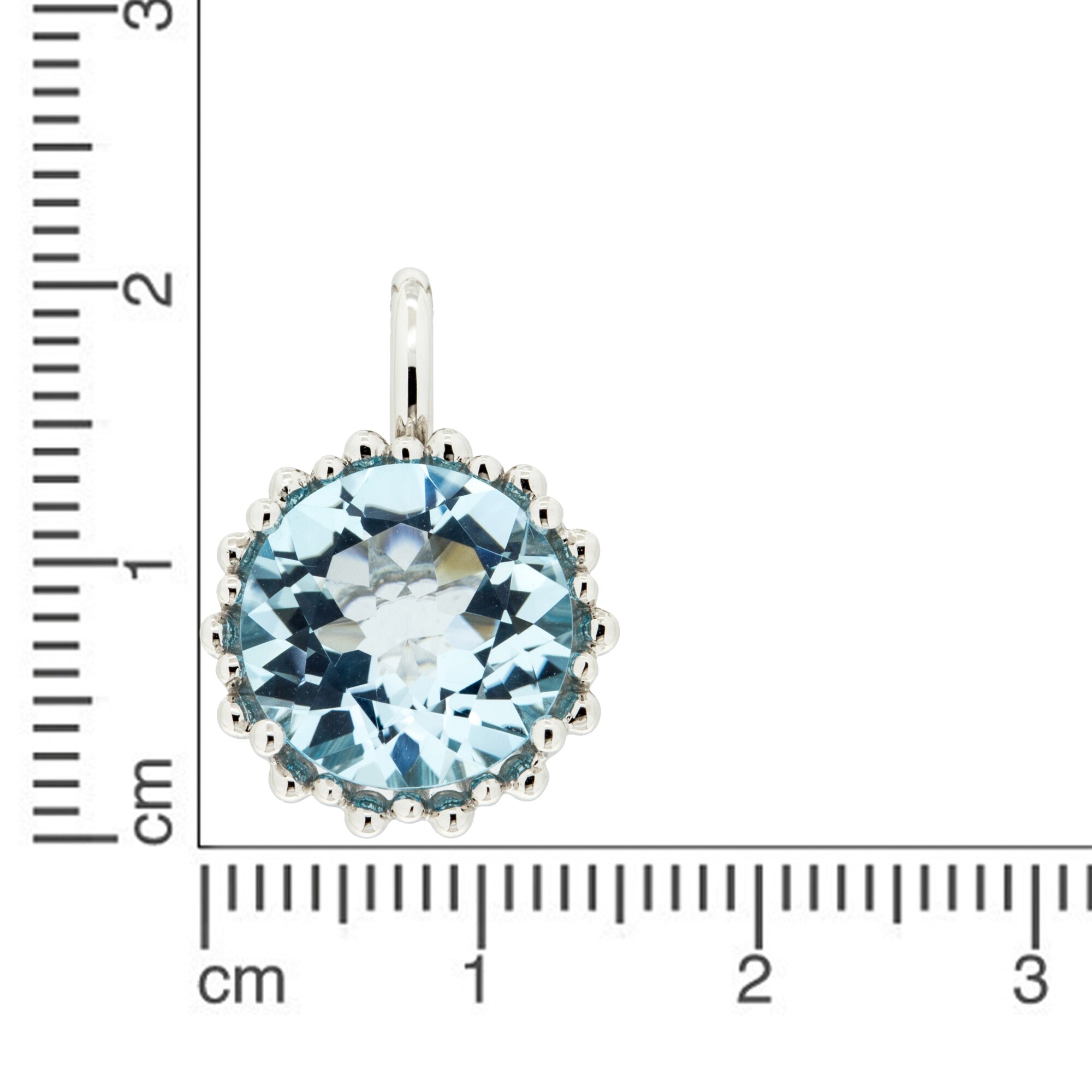 Orolino Anhänger 585 Gold mit Topas blau (beh.) 11,5mm rund