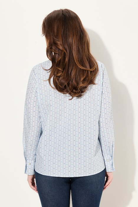 Bluse, Kelchkragen, bedruckt, Langarm