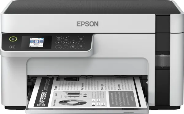 Epson EcoTank ET-M2120 - Multifunktionsprinter - S/H - blækprinter - A4/Legal (medie) - op til 15 spm (udskriver) - 150 ark - USB, Wi-Fi - hvid