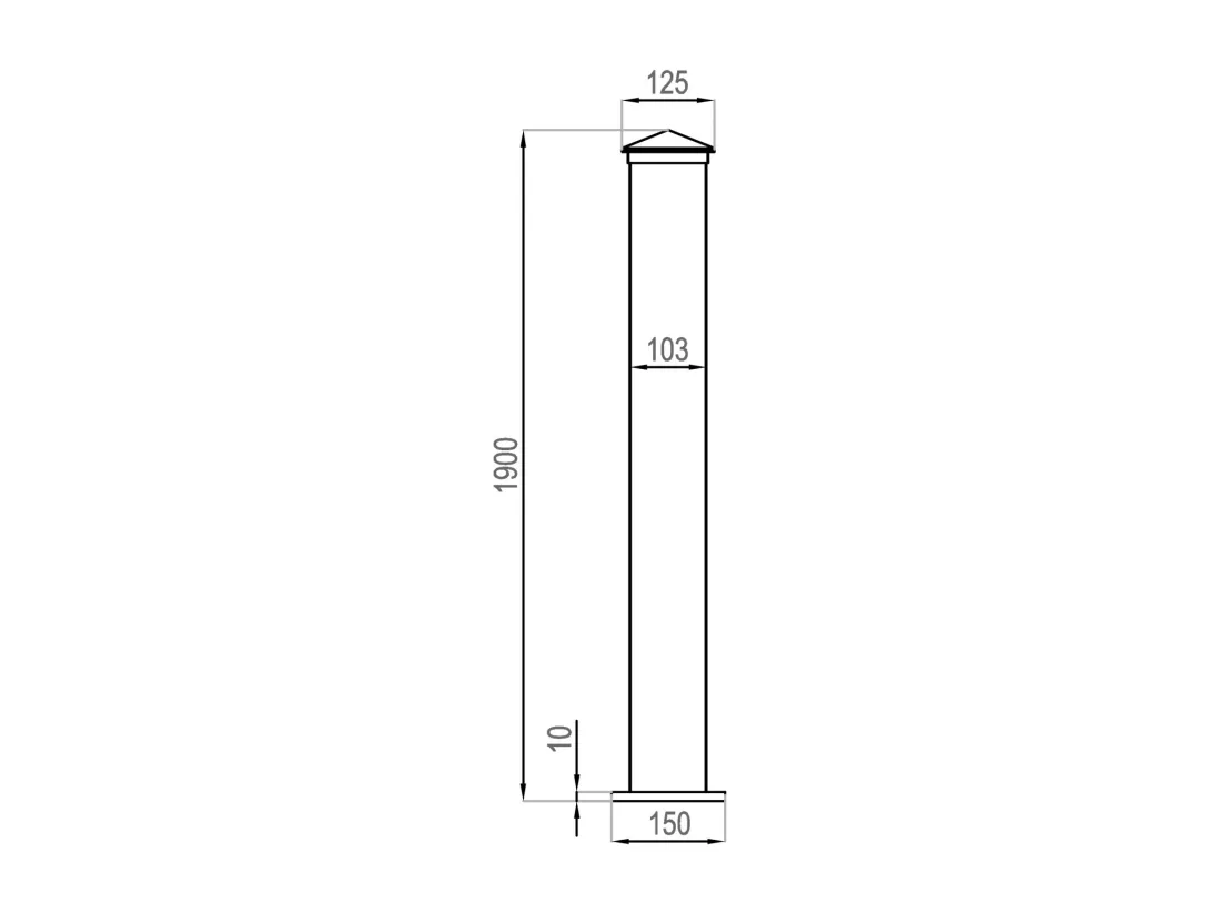 Pilier pour portail en aluminium - L15 cm x H190 cm - blanc - NERETO