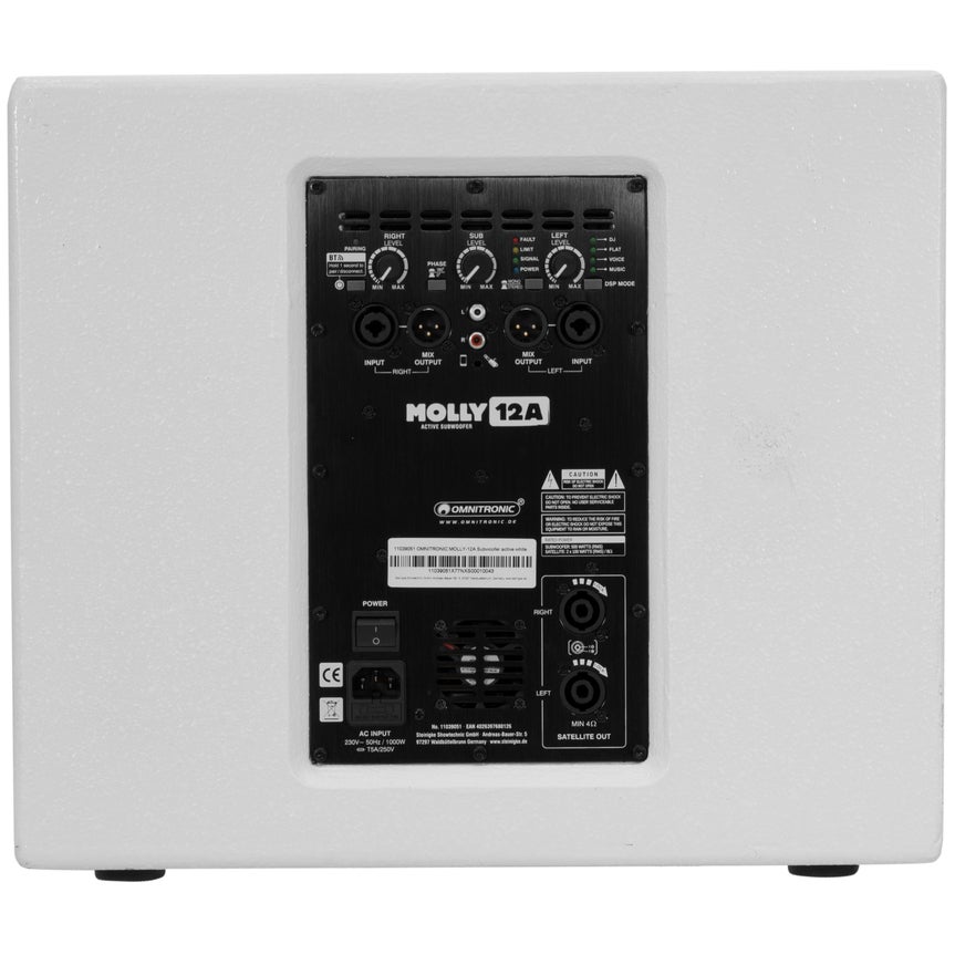 Omnitronic MOLLY-12A actieve subwoofer met DSP 700W (wit)