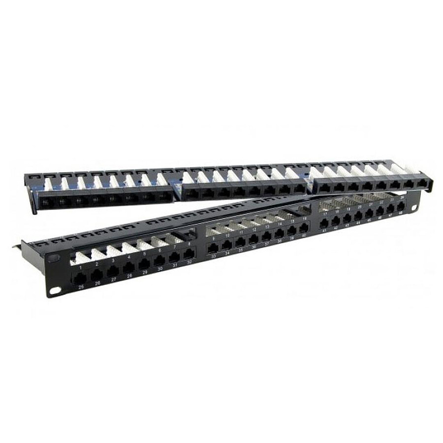 Panneau de brassage 48 ports catégorie 6 UTP pour coffret / armoire / baie 19''