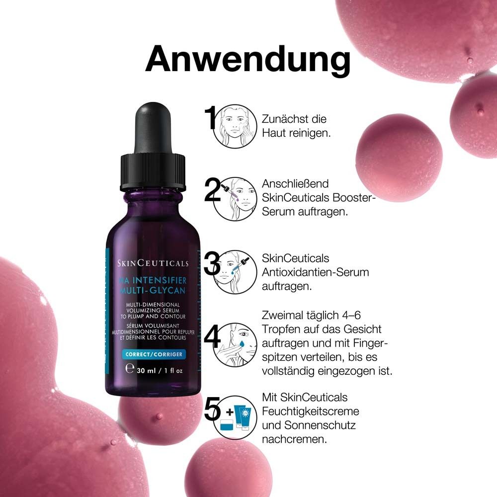 SkinCeuticals HA Intensifier Multi-Glycan: Multidimensionales Volumen-Serum mit Hyaluronsäure strafft die Haut und glättet sichtbar Falten bis zu 24%