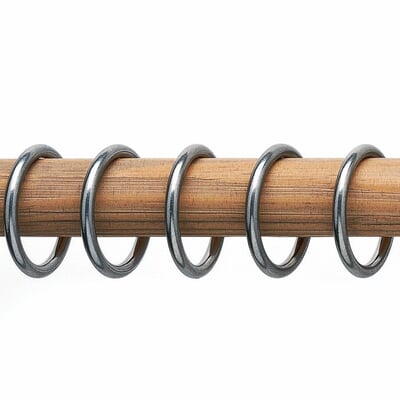 Vorhanggarnitur mit Holzstange, Stängenlänge 200 cm