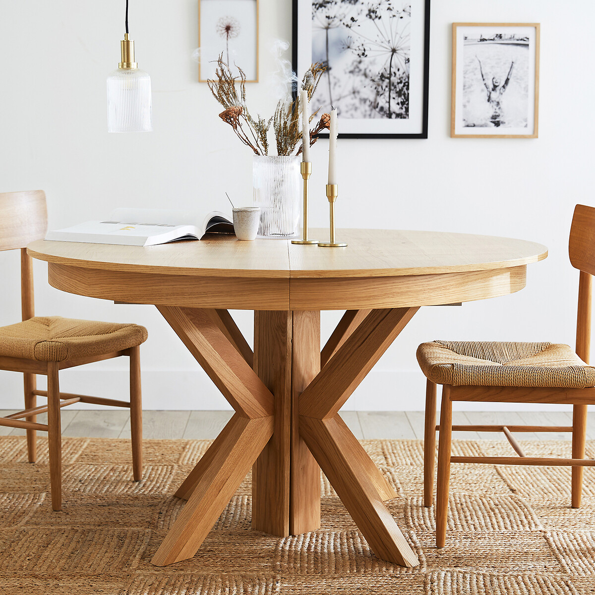 LA REDOUTE INTERIEURS<br>Luminária pendente em latão e vidro canelado Ø10,9 cm, Bogotá