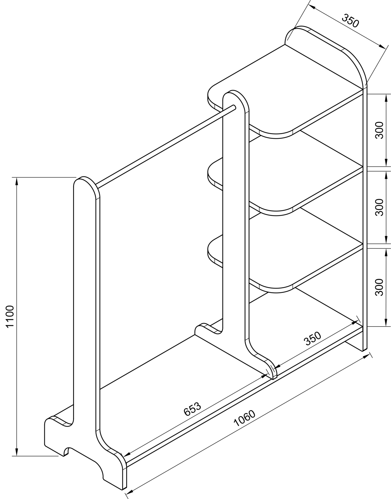 Garderobe LEMPU - anthrazit - 3 offene Fächer