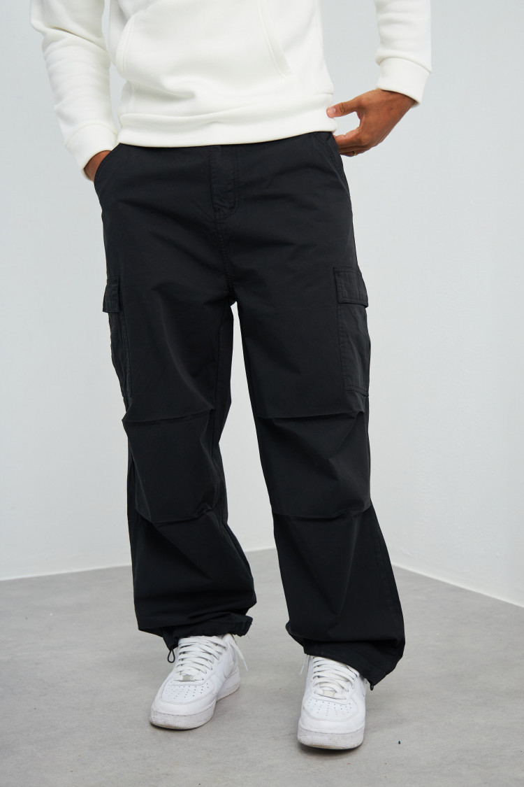 Pantalon en toile cargo noir