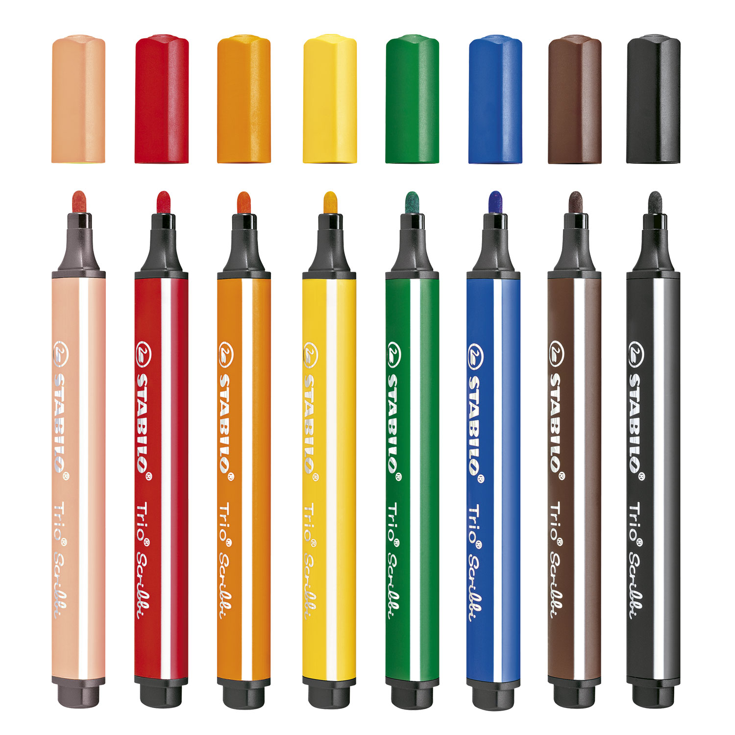 STABILO Trio Scribbi - Viltstift Met Meeverende Punt - Set 8 Stuks