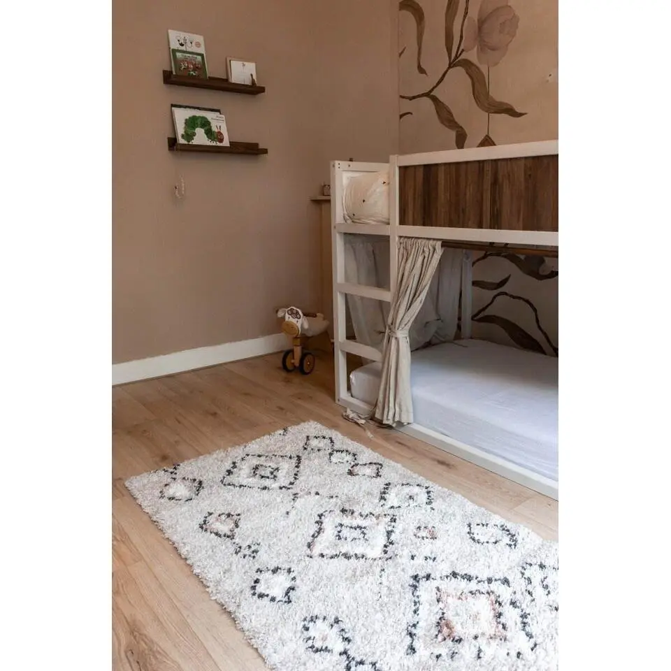 Interieur05 Berber Vloerkleed Ikat grijs/beige - 150 x 80 cm