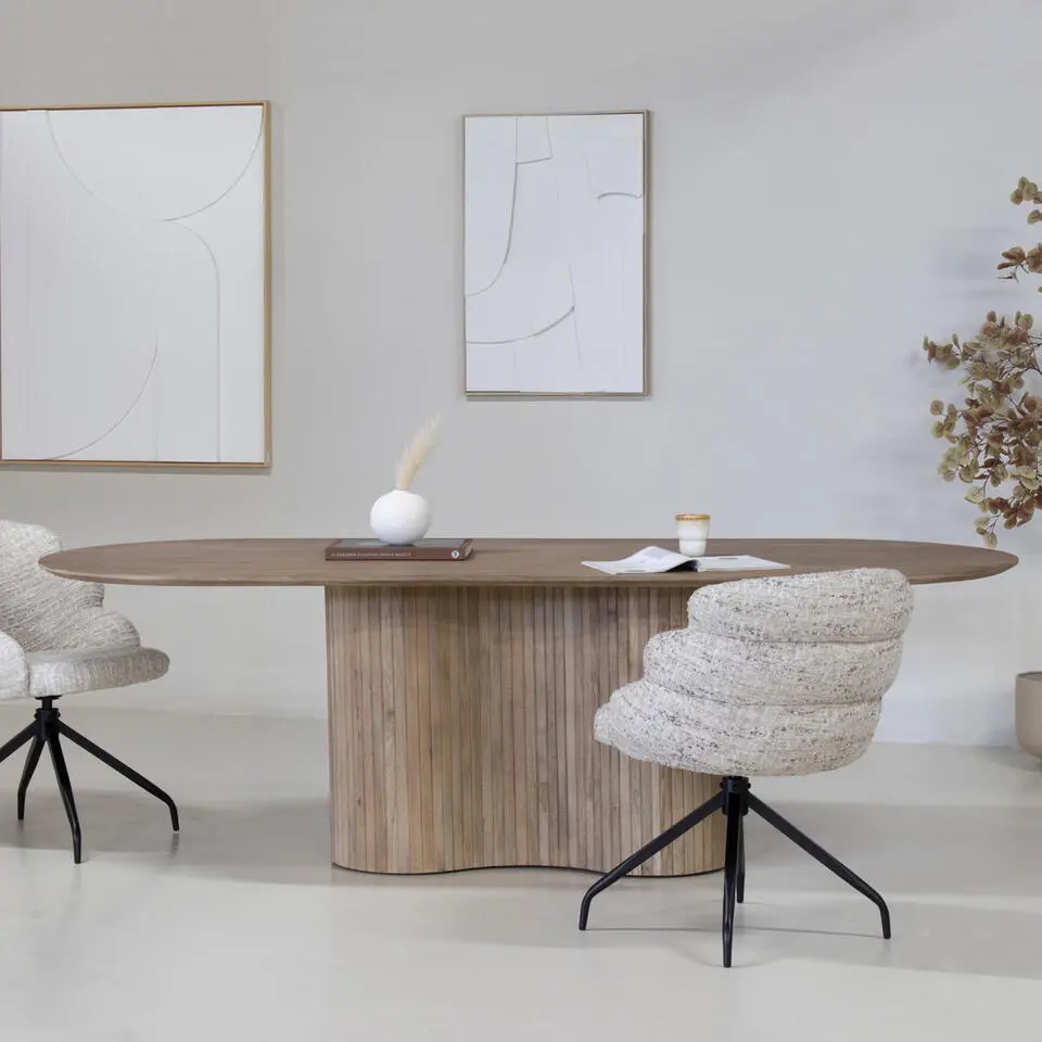 Eettafel Naturel Mangohout - 240x100x77cm - Ava