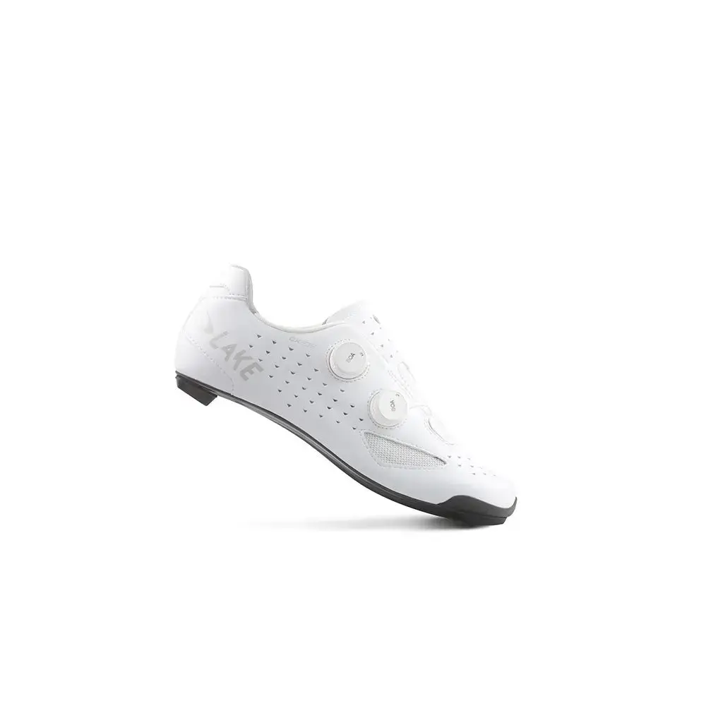 Lake CX238 Wide Wielrenschoenen Clarino Wit Heren