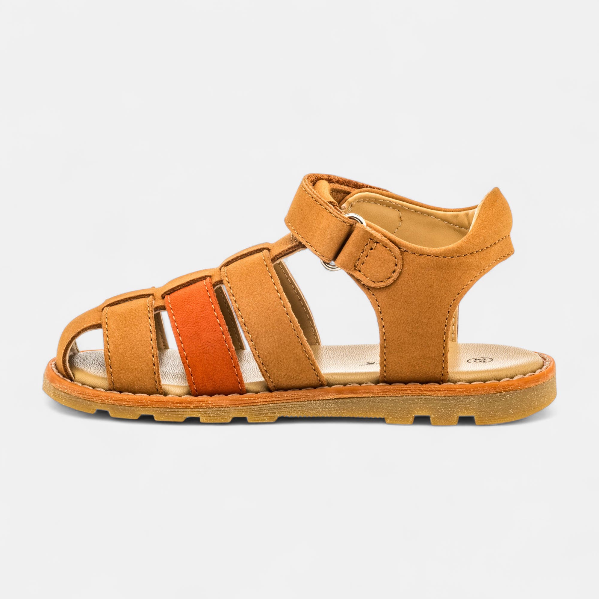 Sandales Garçon en cuir cognac