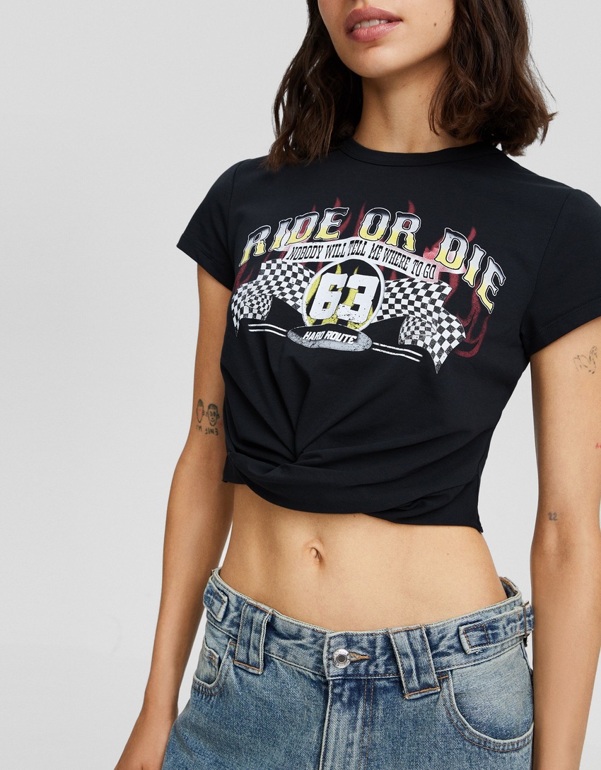 Camiseta de manga curta com estampa