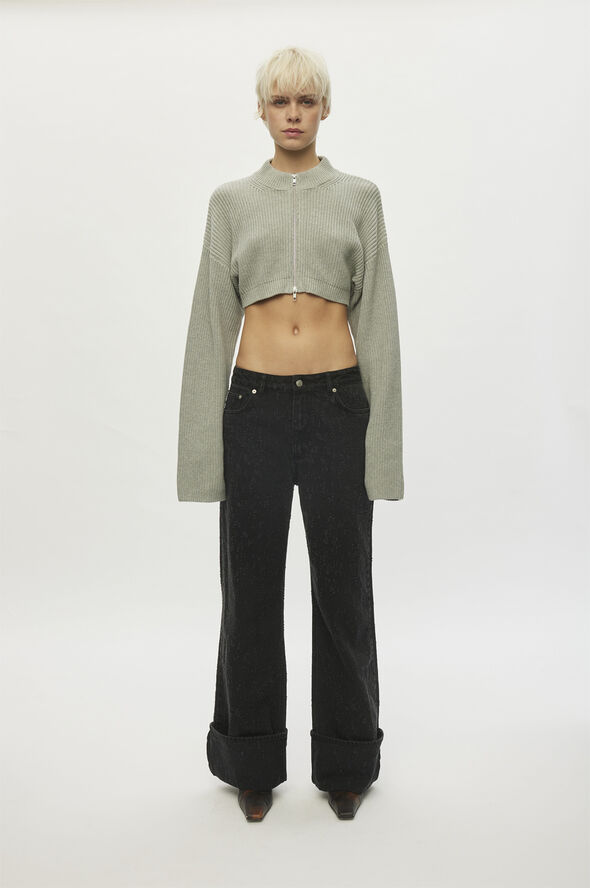 Oval Square Talk Zip Bolero Grey mel