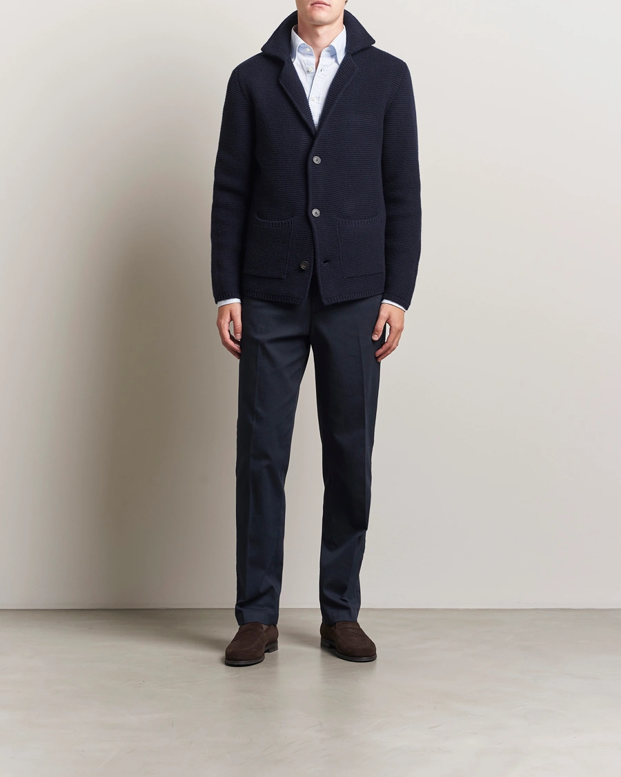 Altea Wool Cardigan Jacket Navy