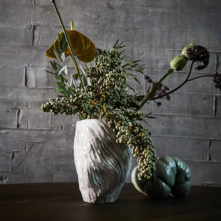 Muubs - Mud Vase, Ø 16 x H 25 cm, oyster