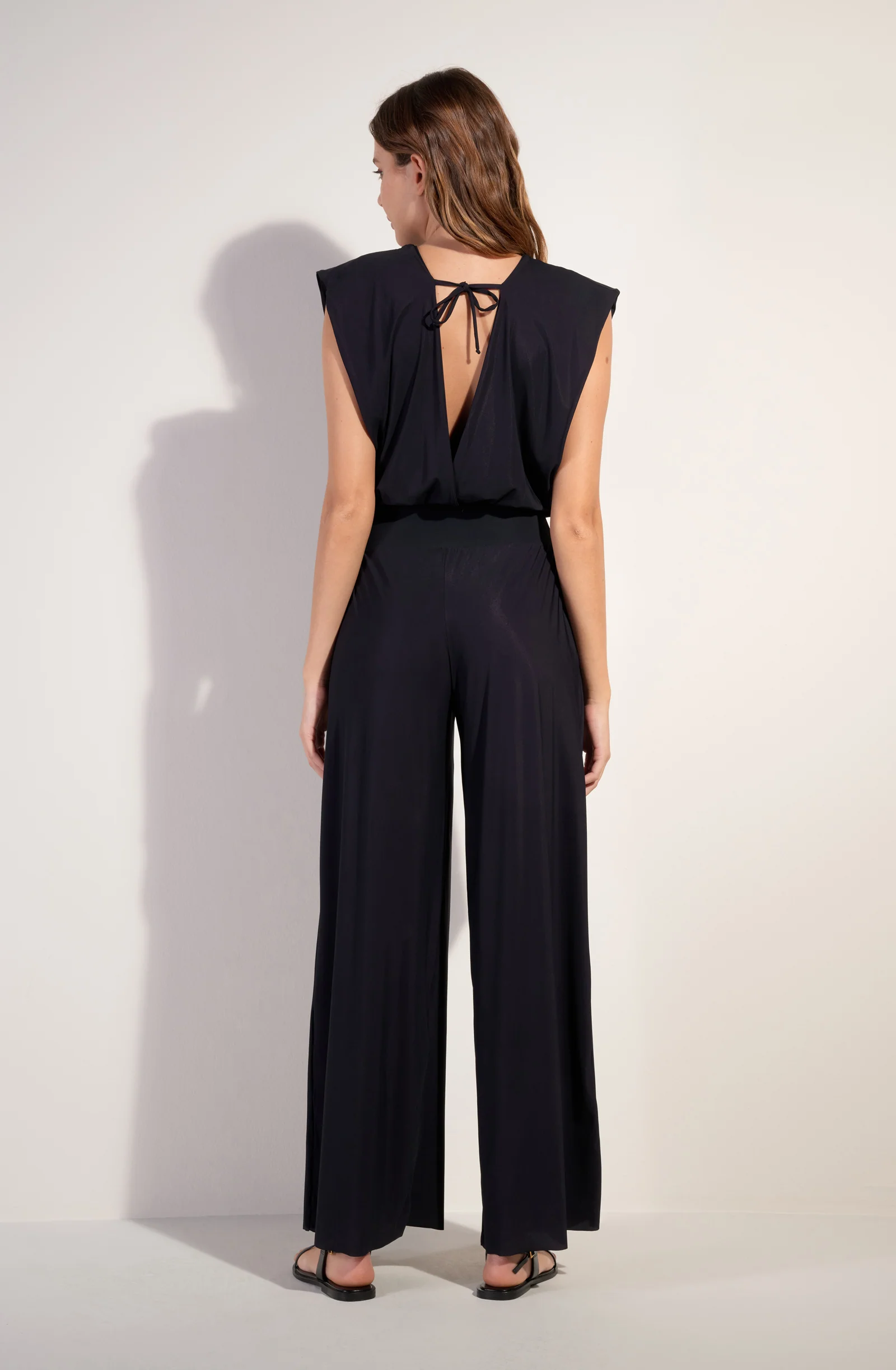 maissa Combinaison pantalon en voile extensible noir Noir