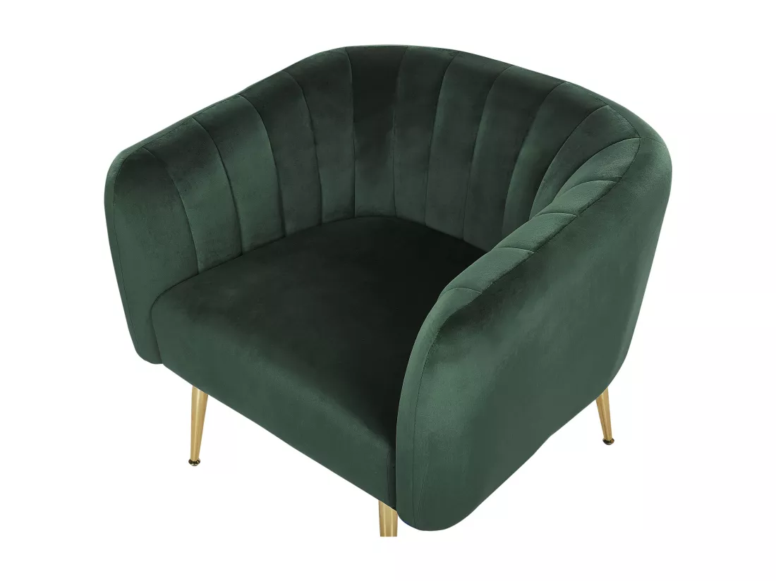Fauteuil LACONIA Velours Vert foncé