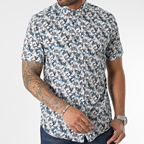 Chemise Manches Courtes Bleu Blanc