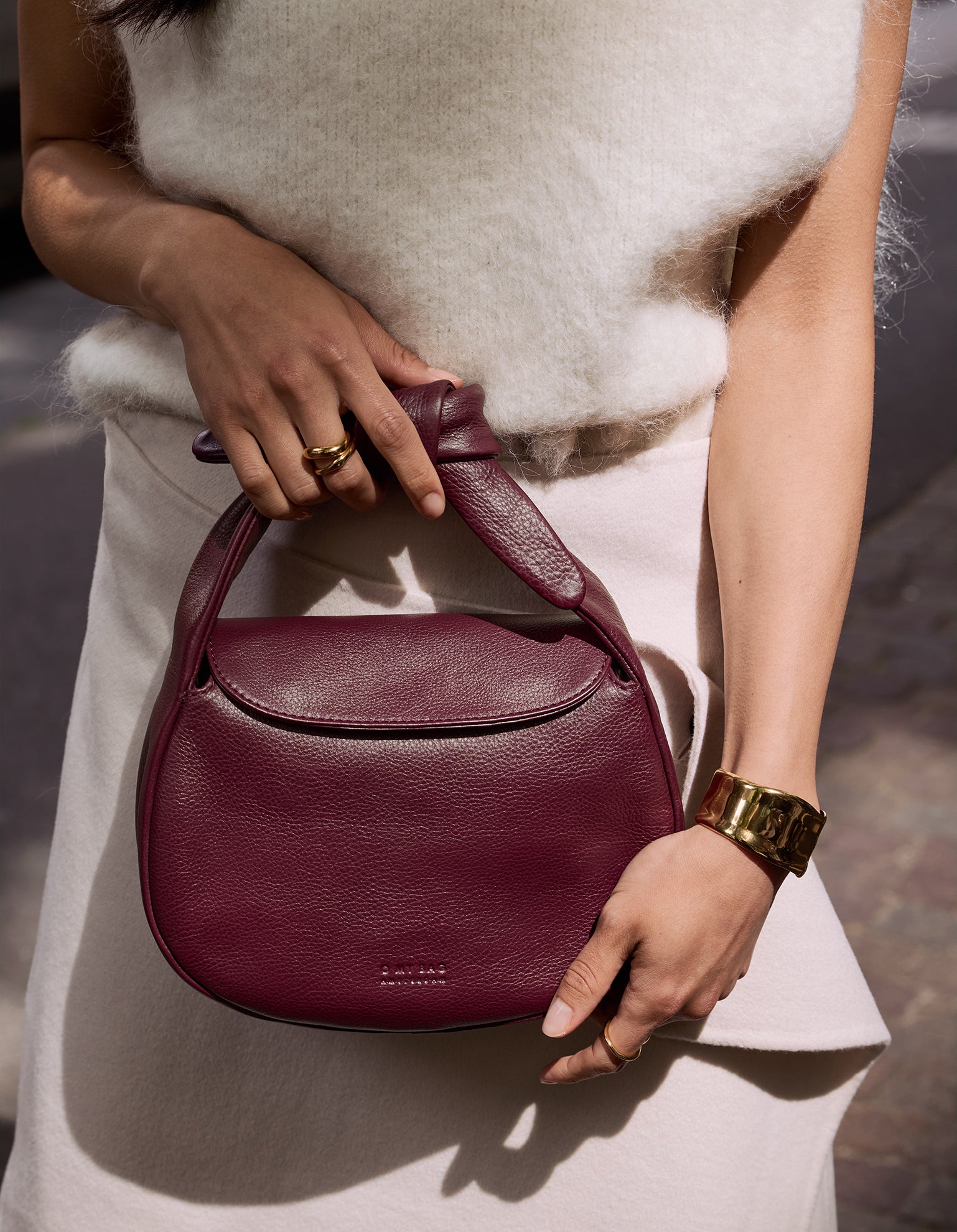 Coco Croissant - Dark Cherry Soft Grain Leather