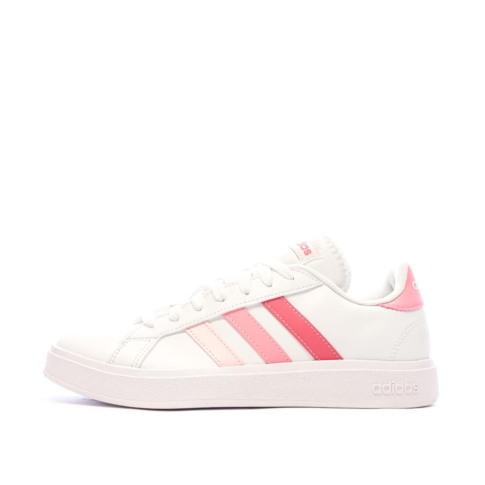 Adidas Baskets Blanc/Rose Femme Adidas Grand Court Base 2.0