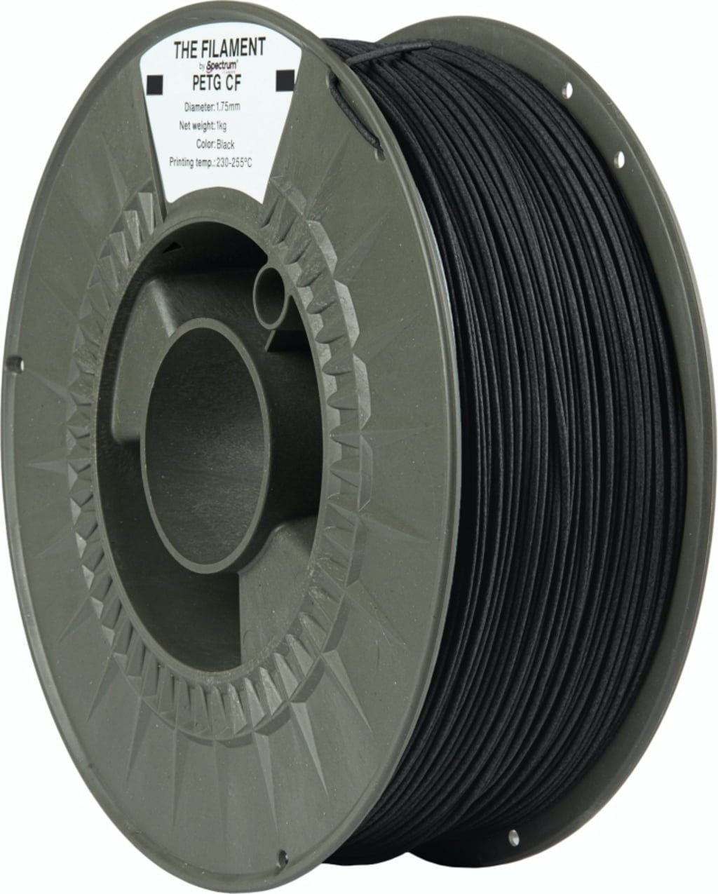 The Filament  PETG CF Black, 1,75 mm / 1000 g    Mit 3 % Kohlefasern verstärktes PETG in Black