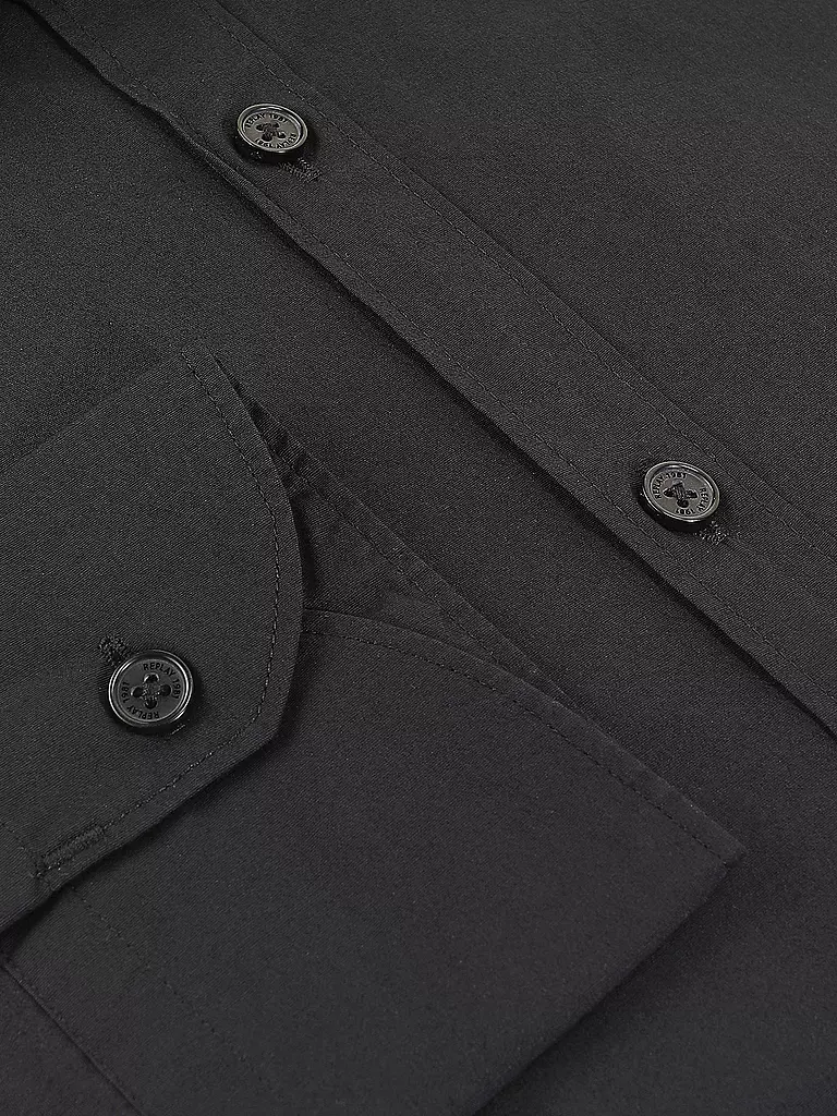 REPLAY Hemd Slim Fit schwarz