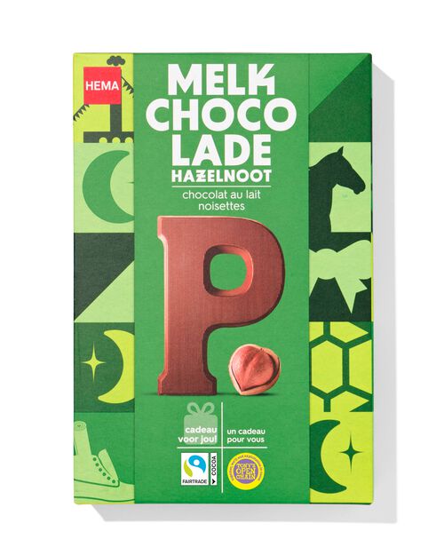 lettre P en chocolat aux noisettes 140g
