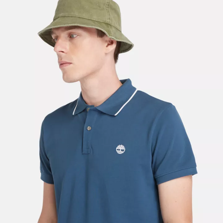Polo Millers River à col imprimé pour homme en bleu