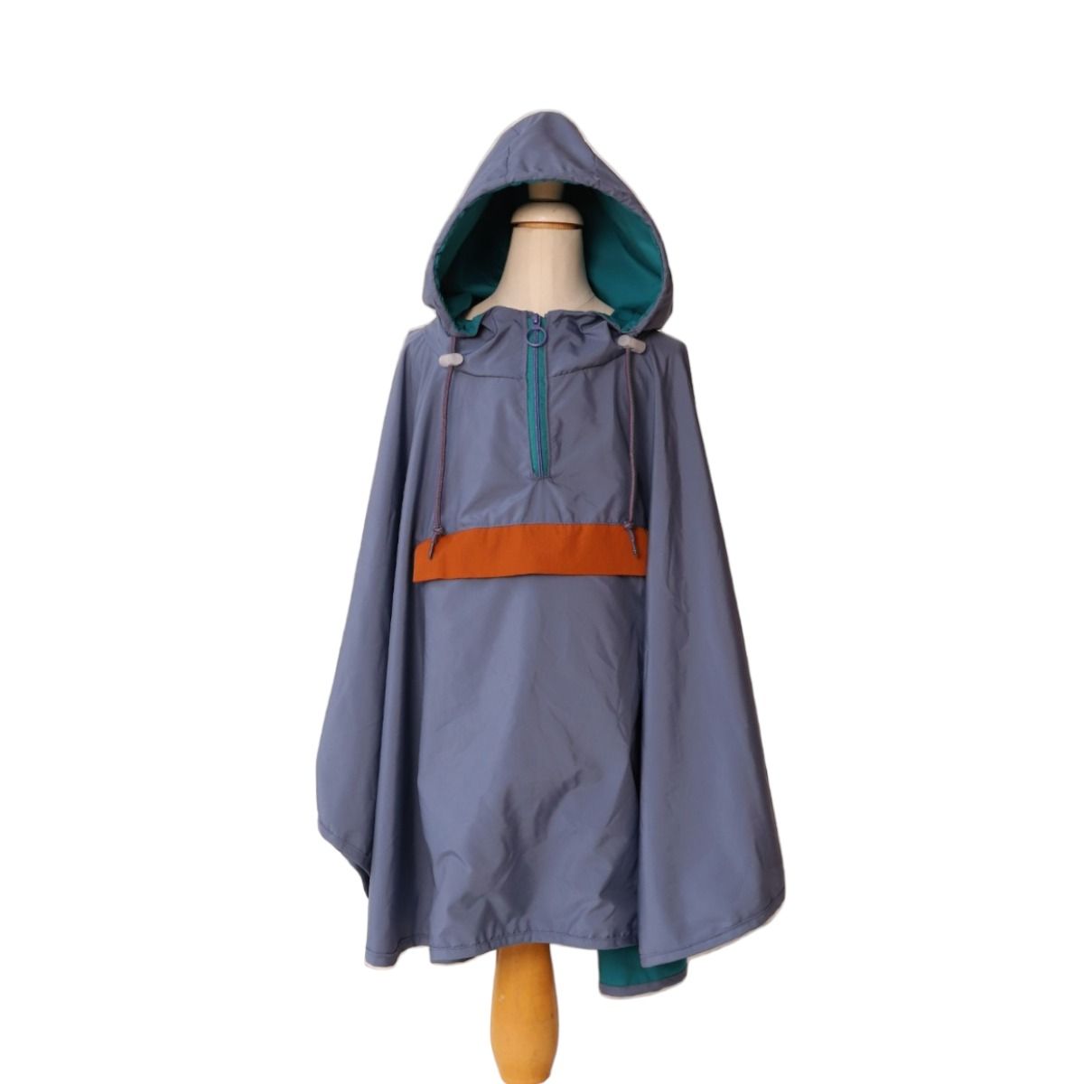 Cape de pluie enfant bleue et verte - À bicyclette Roodoudou