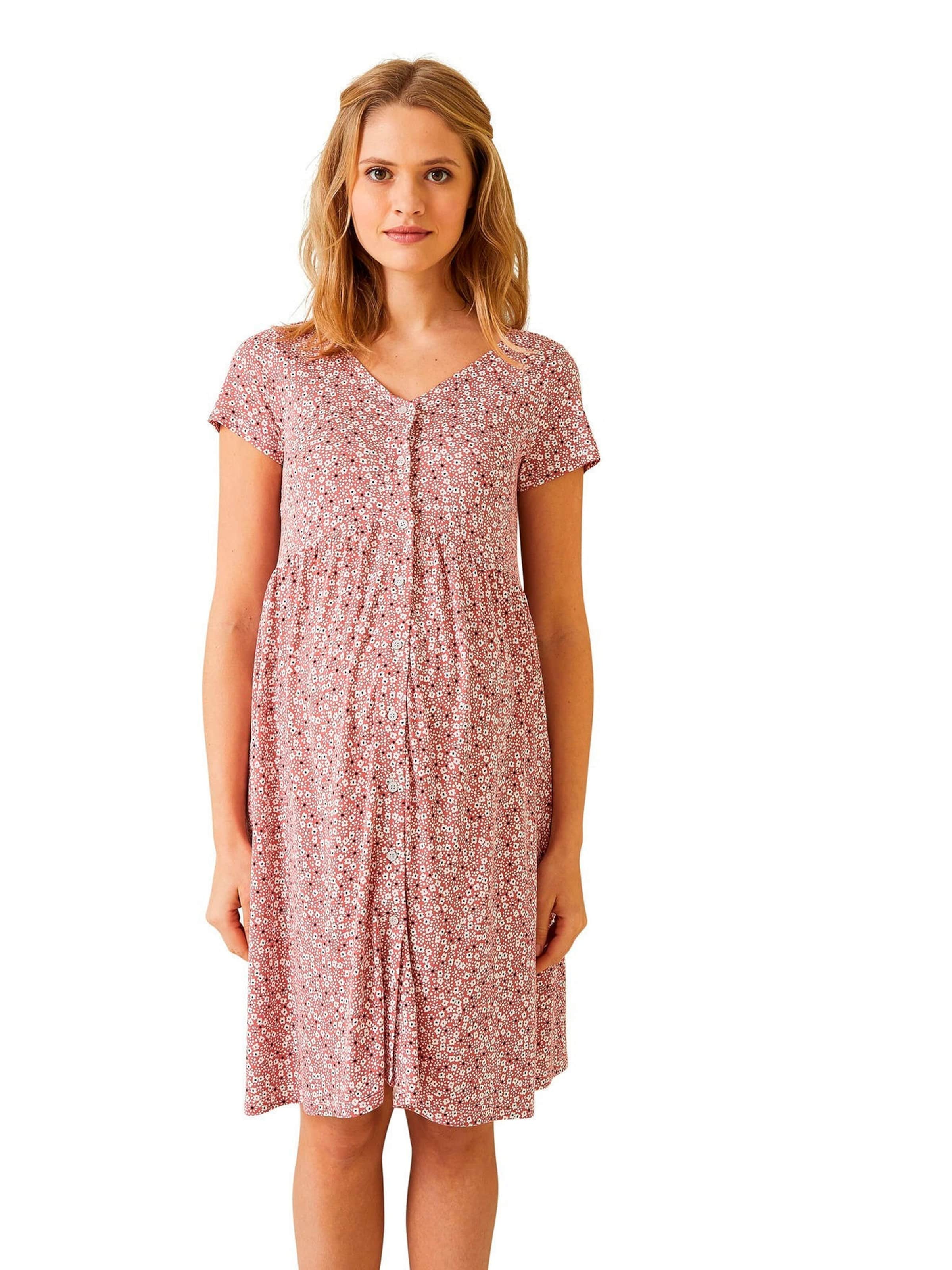 Vertbaudet Kleid, Schwangerschaft & Stillzeit ziegel bedruckt