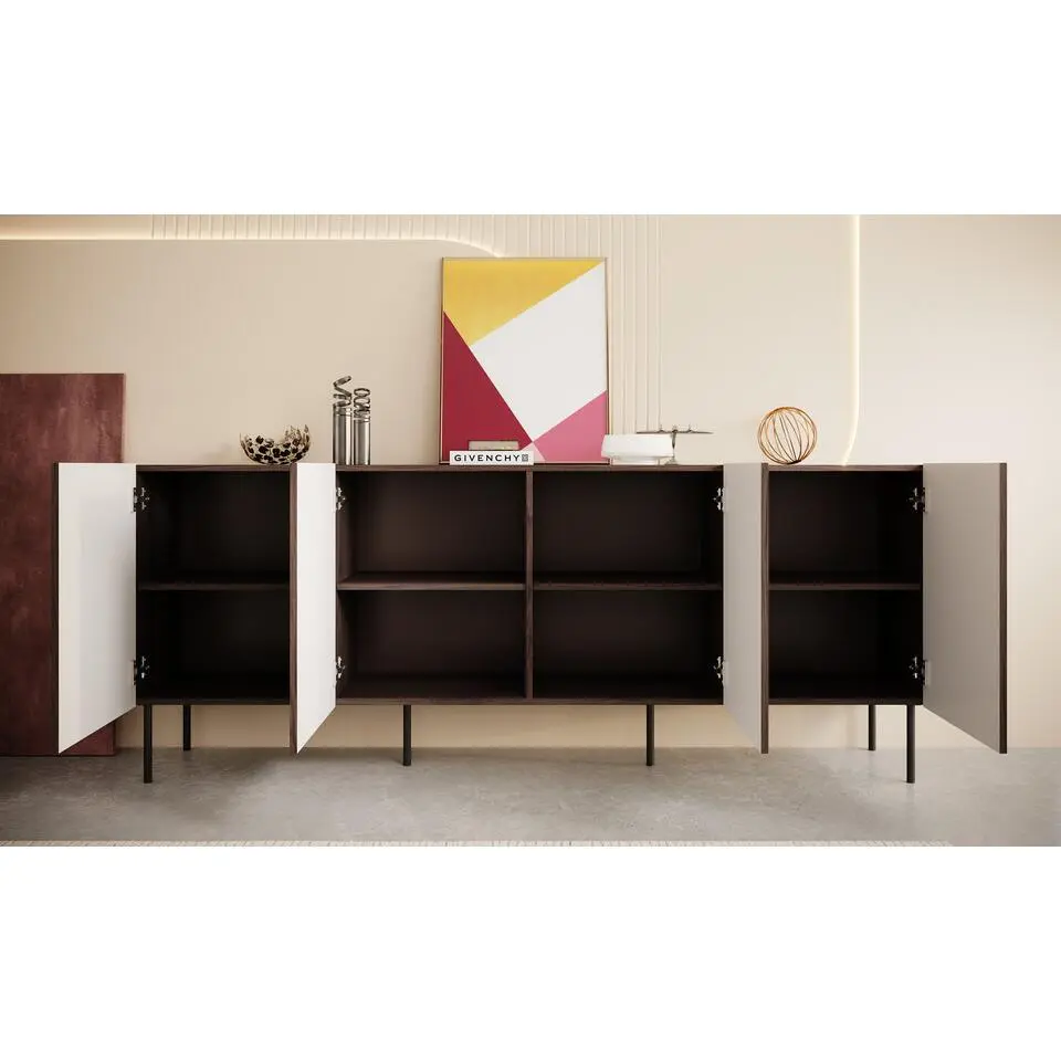 Meubella - Dressoir Tartagal - Donkerbruin eiken - 200 cm