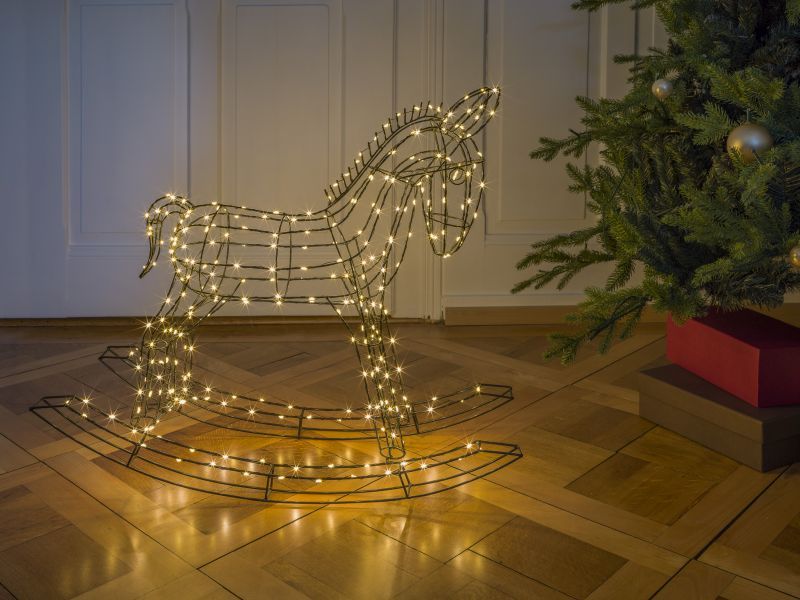 STT LED-Figur Pferd, 65 cm, Schwarz LED Weihnachtsdekoration