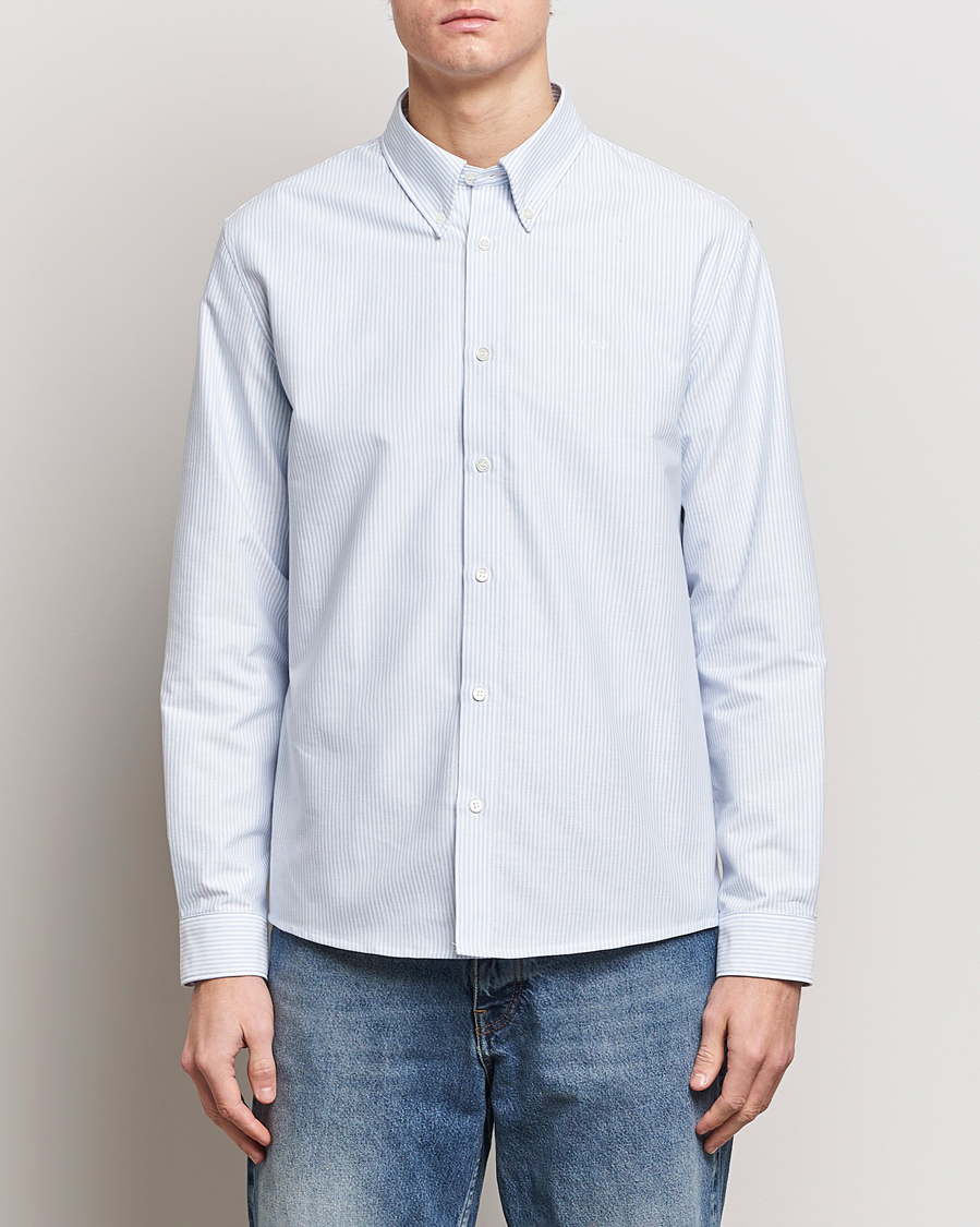 A.P.C. Greg Striped Oxford Shirt Blue/White