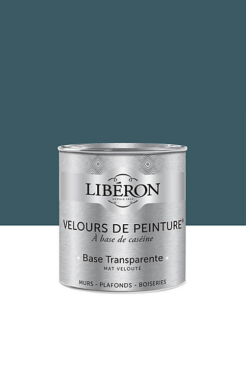 Peinture multisupport murs, plafonds et boiseries Velours de peinture bleu d'auvergne Libéron 0,5L
