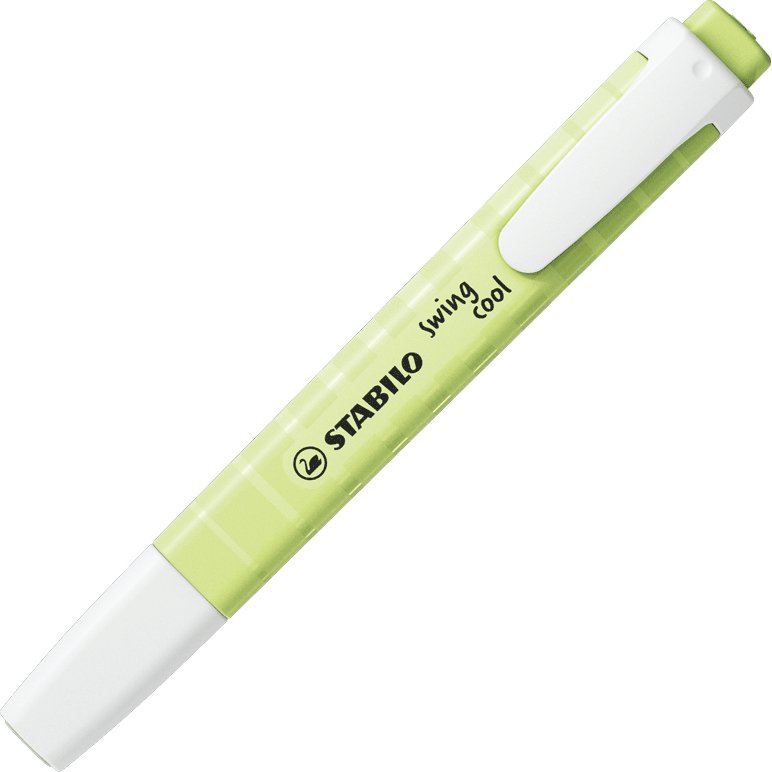 Surligneur stabilo swing cool pastel edition format stylo   pointe biseautee trace 1/4mm  clip coloris zeste de citron