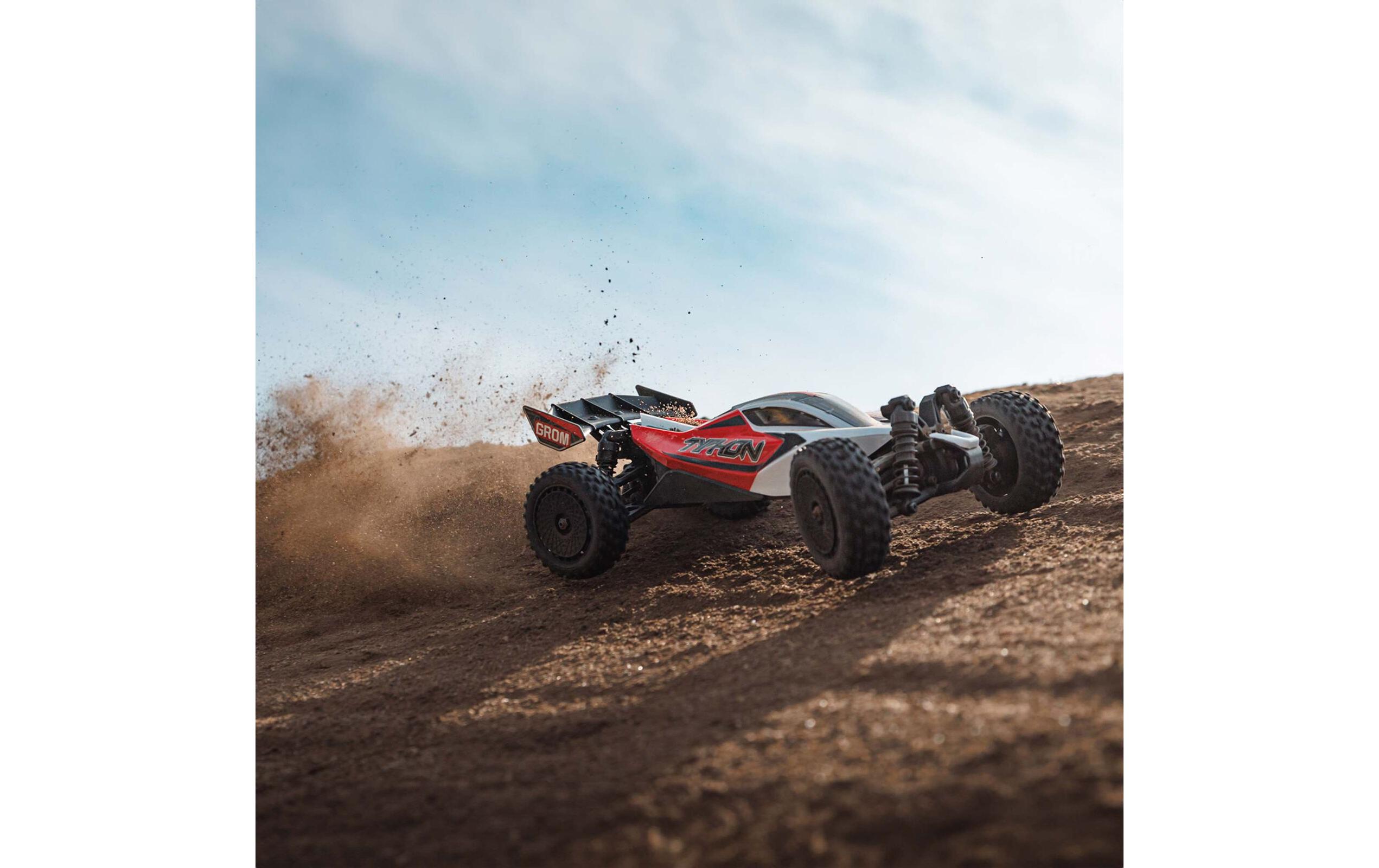 Buggy Typhon Grom Mega 380 Rot, RTR, 1:18<br>Robuster 4wd mini RC Buggy mit Spektrum Technik