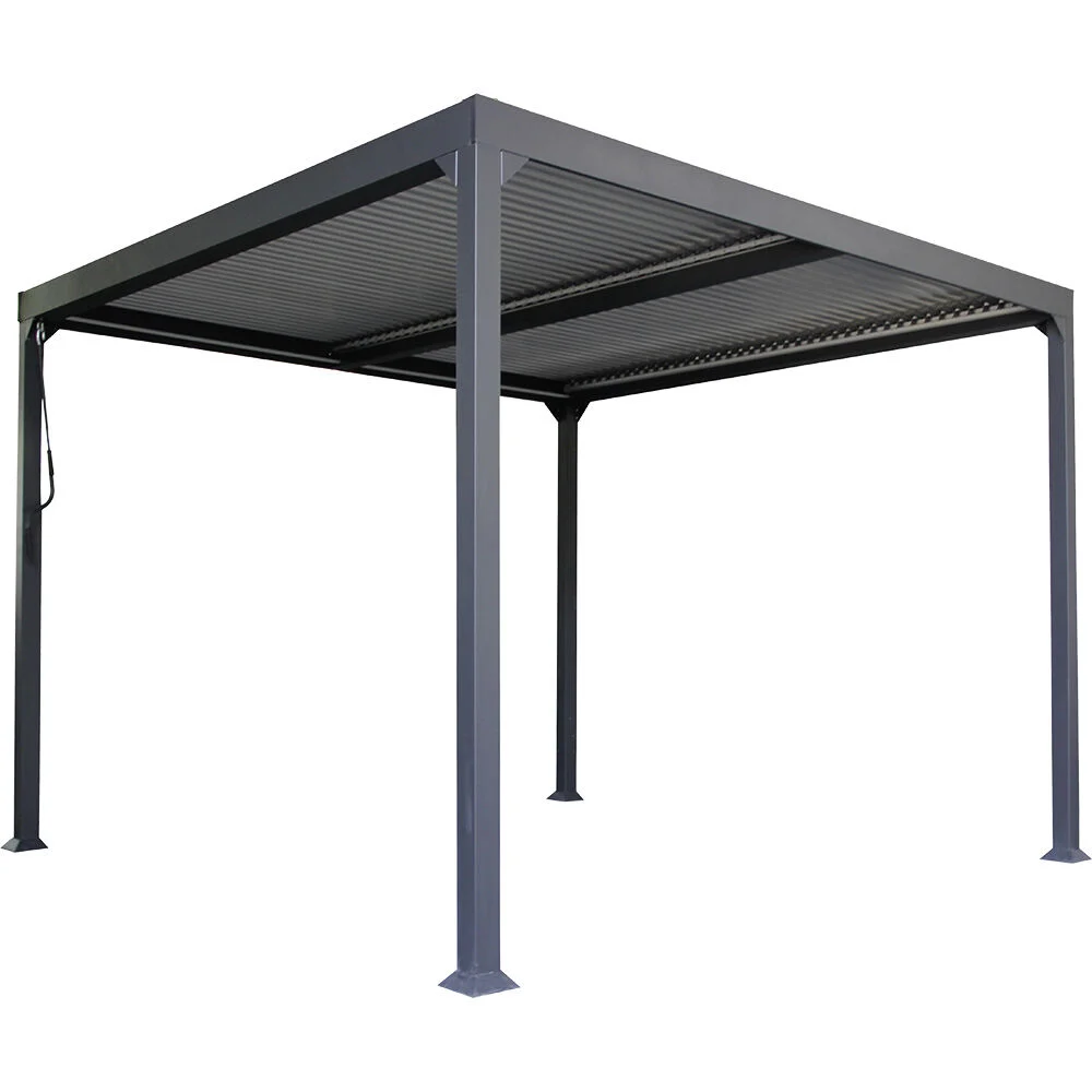 Tonnelle bioclimatique Moorea à manivelle aluminium 300x298xH223cm