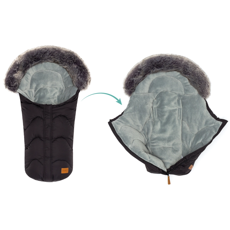 fillikid Winterfußsack Lhotse für Babyschale Schwarz