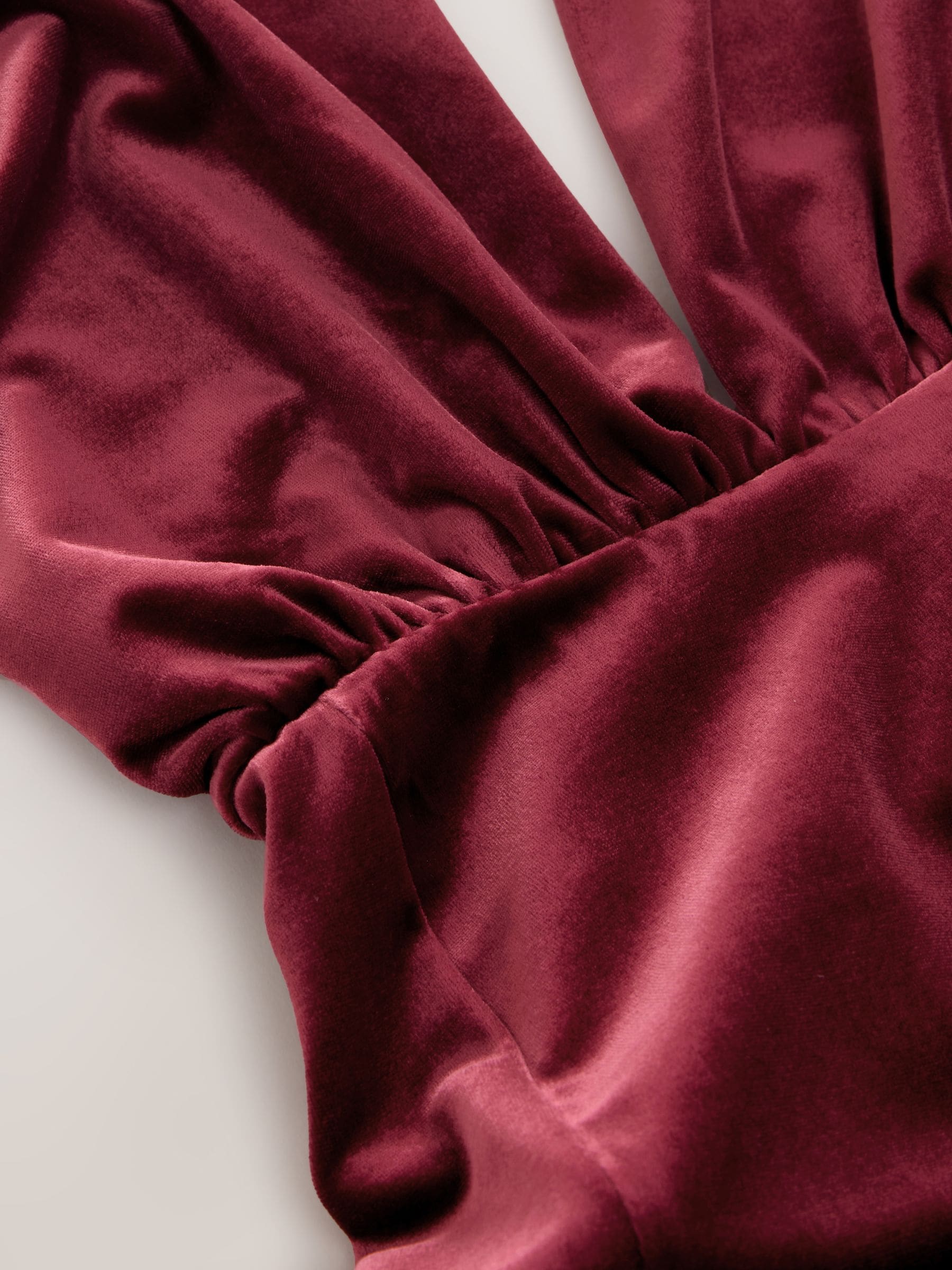 Bessenrood - Fluwelen multiway maxi-jurk voor bruidsmeisjes