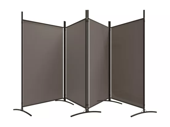 Cloison de séparation 4 panneaux Anthracite 346x180 cm Tissu
