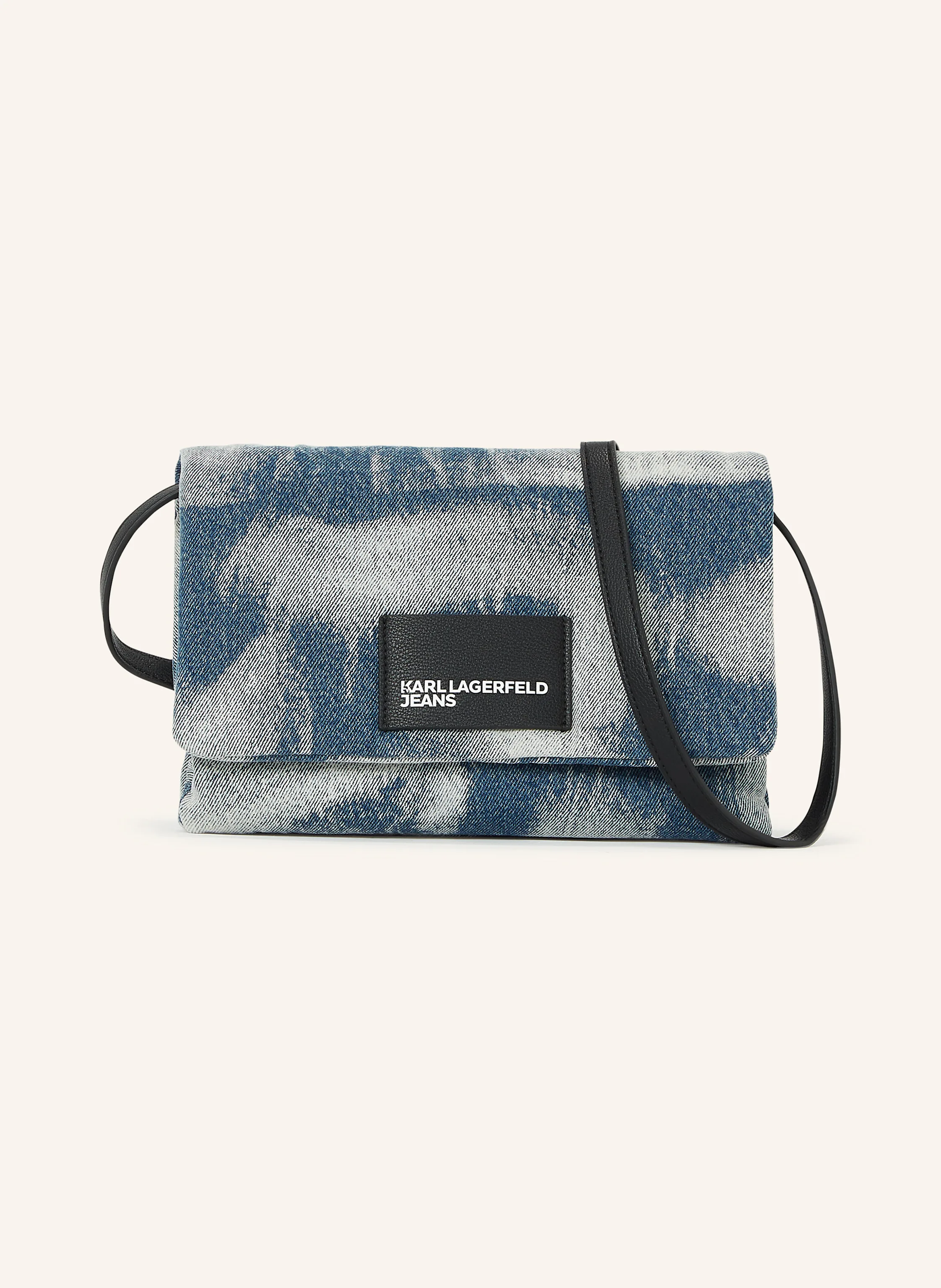 KARL LAGERFELD JEANS BLEACHED DENIM CROSSBODY BAG