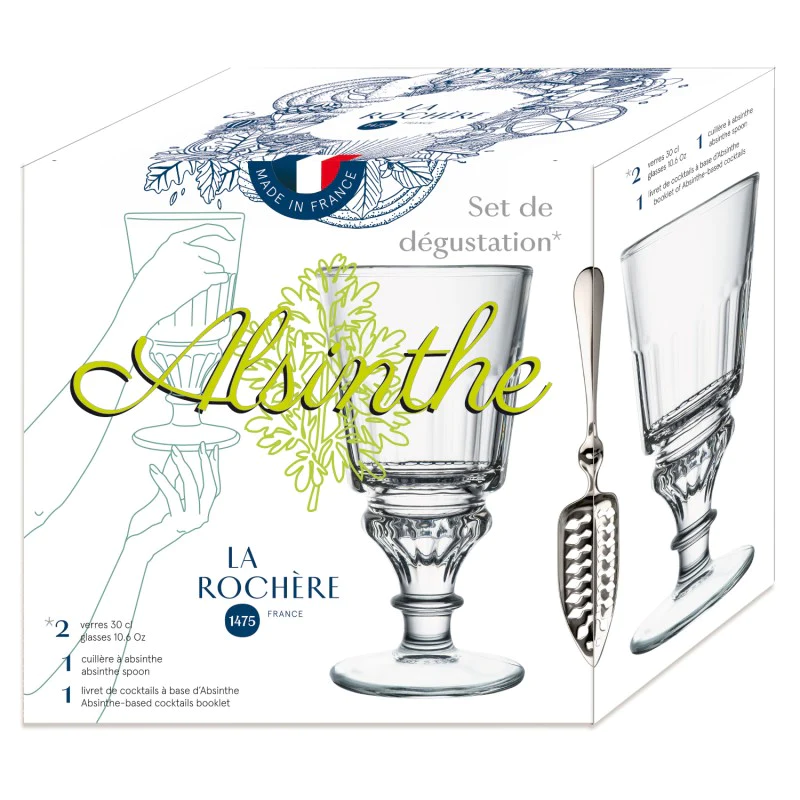 Set de 2 verres de dégustation, ABSINTHE La Rochère