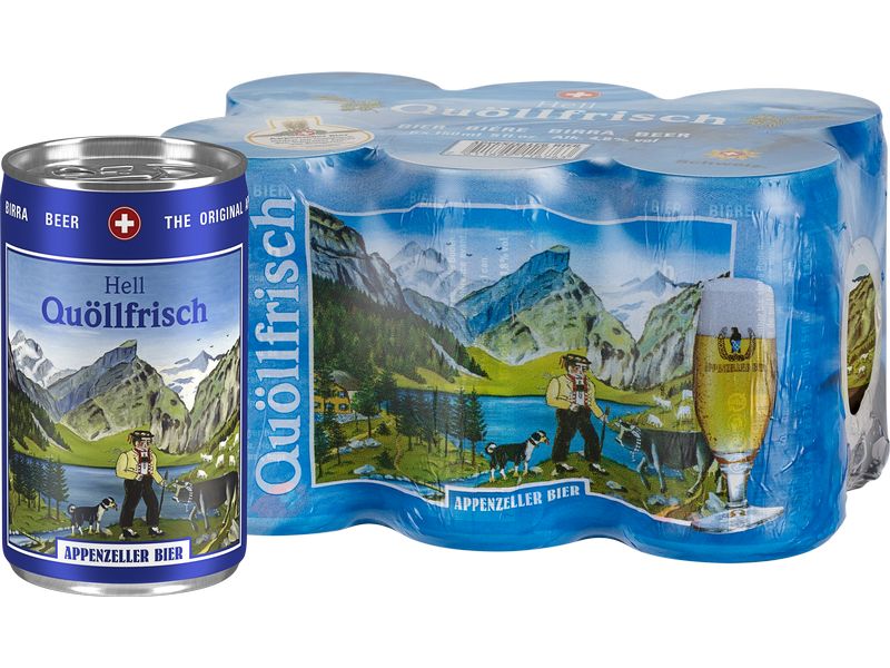 Appenzeller Bier Bier Quöllfrisch 6 x 0.15 l Goldenes Lagerbier aus der Schweiz