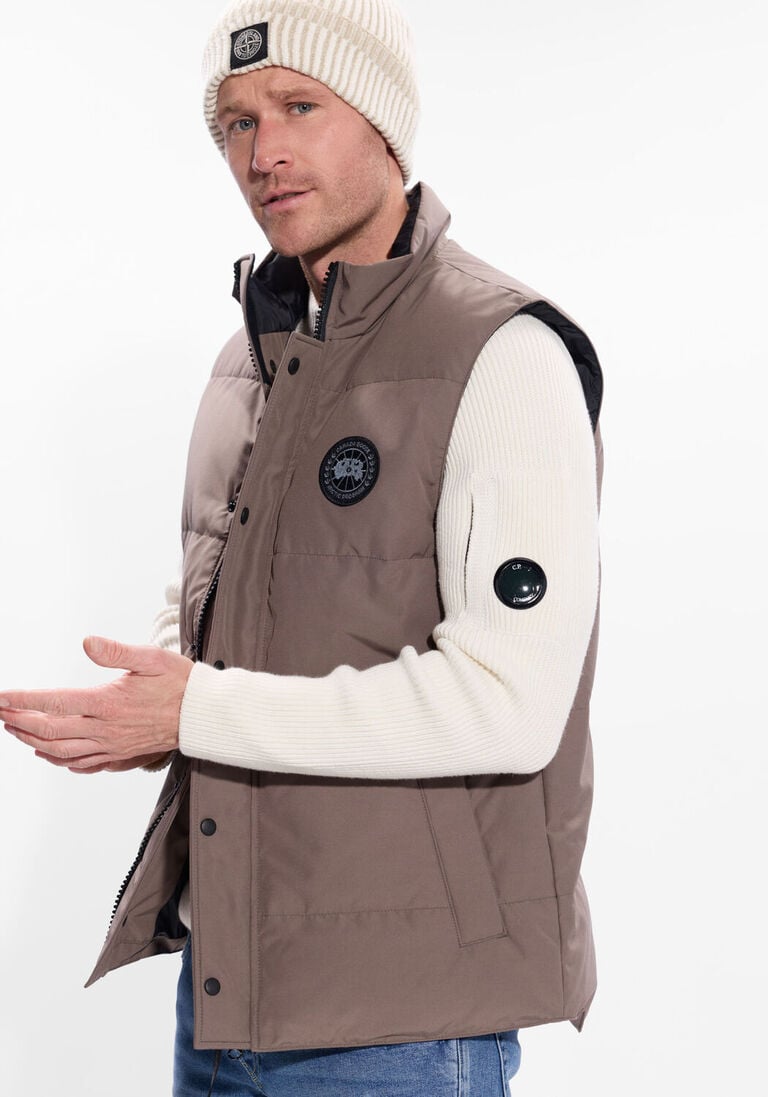 taupe canada goose bodywarmer mens garson vest black label bodywarmer