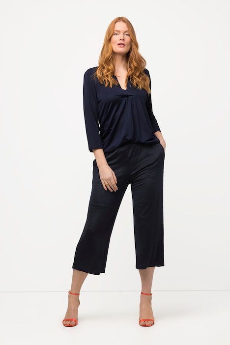 Slinky-Culotte, wadenlang, weites Bein, Elastikbund