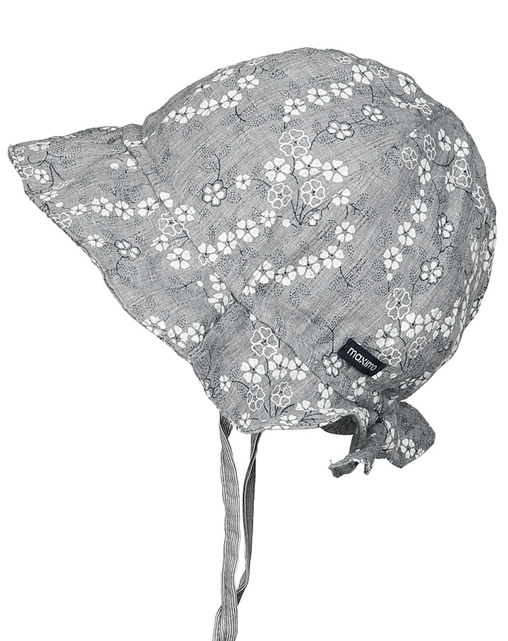 Sommerhut BLUMEN mit Schleife in grau