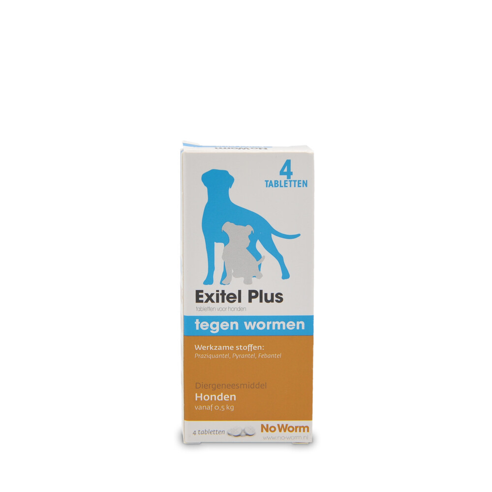 No Worm Exitel Plus Ontworming Tabletten Hond vanaf 0,5 kg4 tabletten